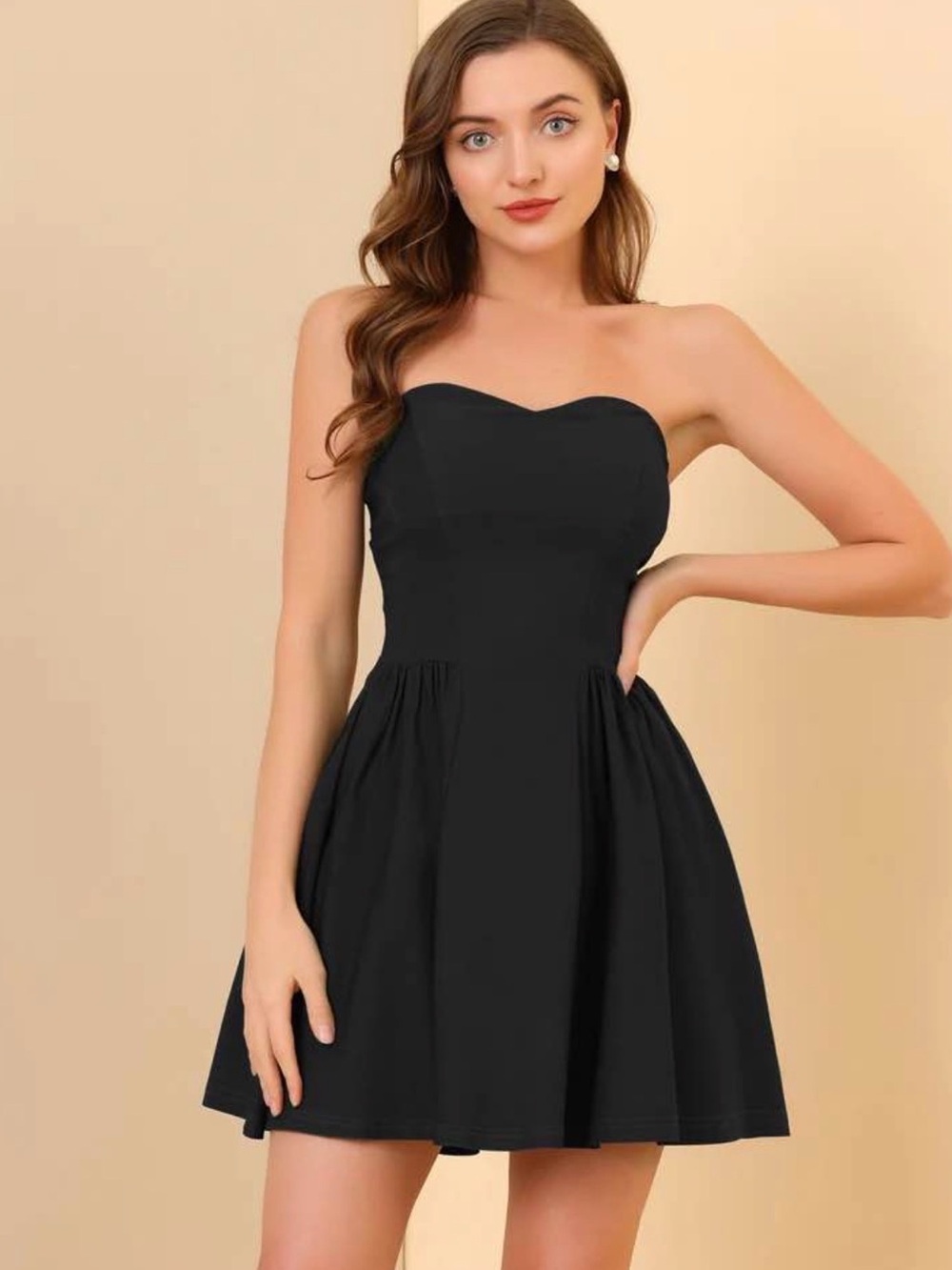 NWT Strapless Sweetheart Black Mini Dress